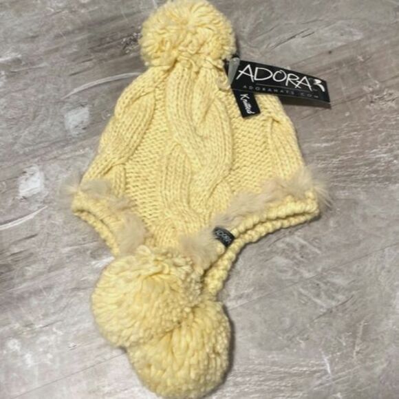 Hand Knitted Beanie Cap from ADORA with Pom Poms - Picture 1 of 4